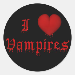 KRW Tropfblut I Liebe Vampire Runder Aufkleber