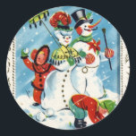 KRW Vintag Children at Play Christmas Sticker<br><div class="desc">KRW Vintag Children at Play Christmas Sticker</div>