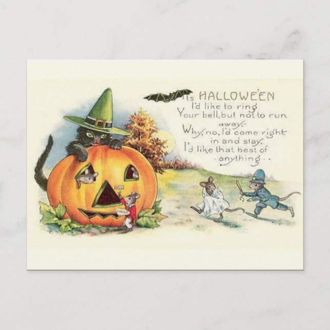 KRW Vintag Halloween Postkarte (Vorderseite)