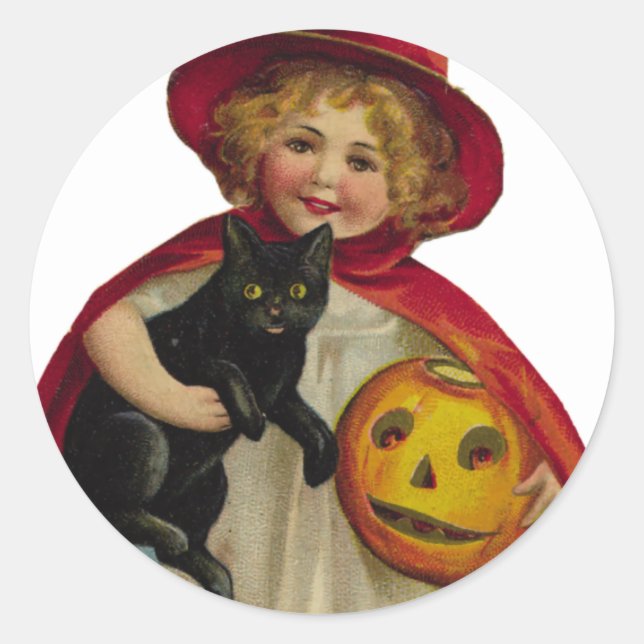 KRW Vintag Trick oder Treater Halloween Sticker (Vorderseite)