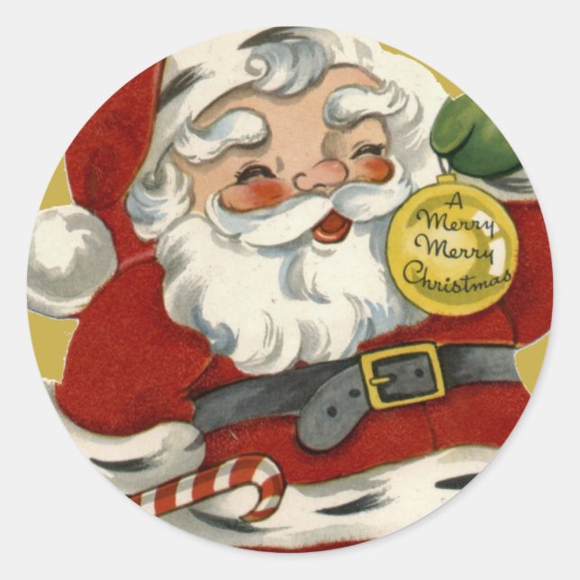 KRW Vintag Weihnachtsaufkleber Runder Aufkleber (Vorderseite)