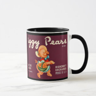 KRW Vintage-Schweinebirnen-Fruchtkisten-Etikett-Ta Tasse