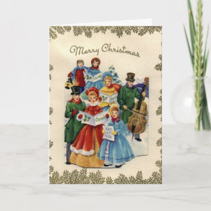 KRW Vintage Weihnachtssänger Feiertagskarte