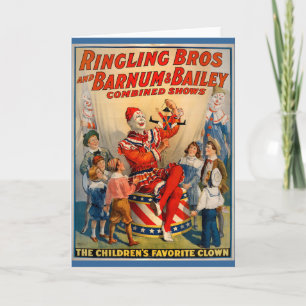 KRW Vintage-Zirkus-Clown-Karte Karte