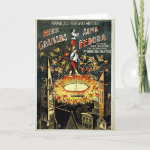 KRW Vintage-Zirkusposterkarte - Anpassbar Karte