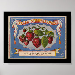 KRW Vintages Erdbeerfruchtsiegel Poster