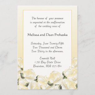 KRW White Rose Custom Vow Renewal Einladung