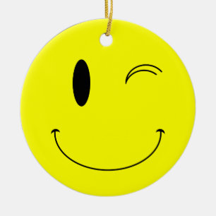 KRW Winking Smile Face Double Ornement