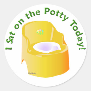 KRW Yellow I saß auf dem Potty Training Rewards Runder Aufkleber