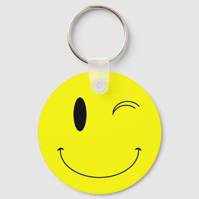 KRW Yellow Winking Face Schlüsselanhänger (Vorderseite)