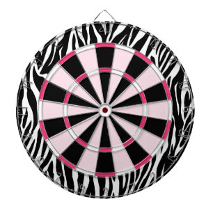 KRWzebra-Schwarzes und rosa Girly Dartboard Dartscheibe