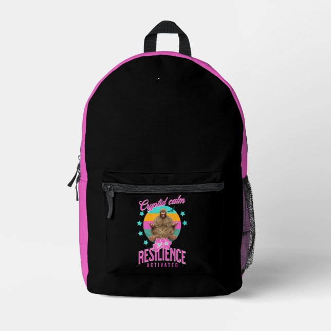 Kryptid Calm Resilienz aktiviert Bigfoot Bedruckter Rucksack (Vorderseite)