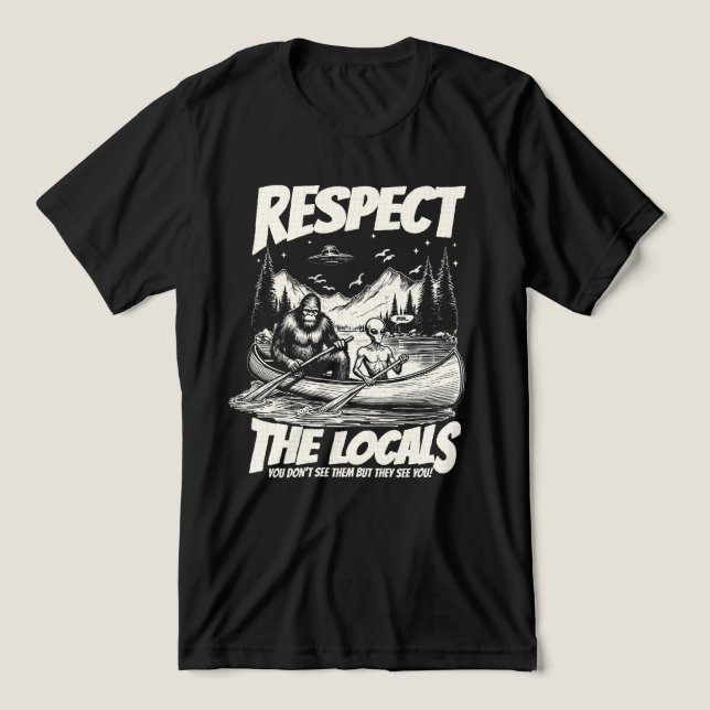 Kryptid Sasquatch Alien Begegnung  Tri-Blend Shirt (Design Vorderseite)