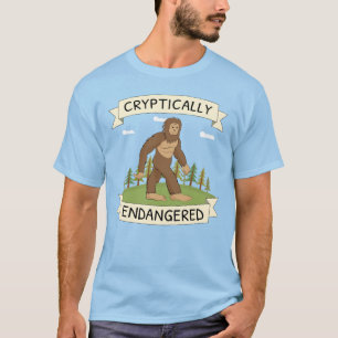 Kryptisch gefährdete Bigfoot Funny T-Shirt