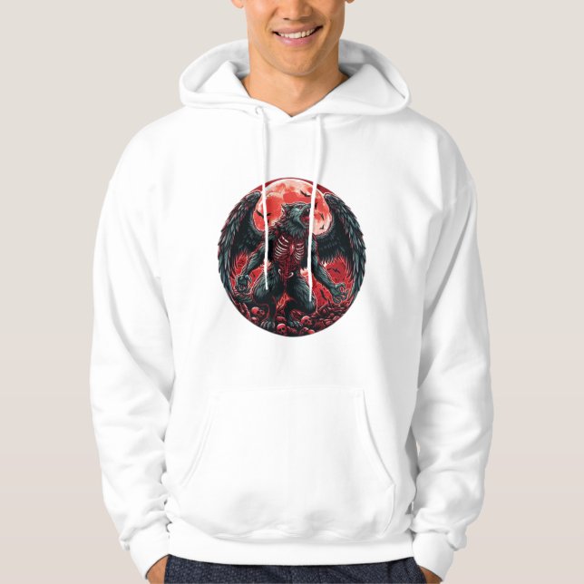 "Kryptische Transformation: Lycanthropischer Adler Hoodie (Vorderseite)