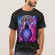 Krypto/Bitcoin Stealth T - Shirt Blau Lila