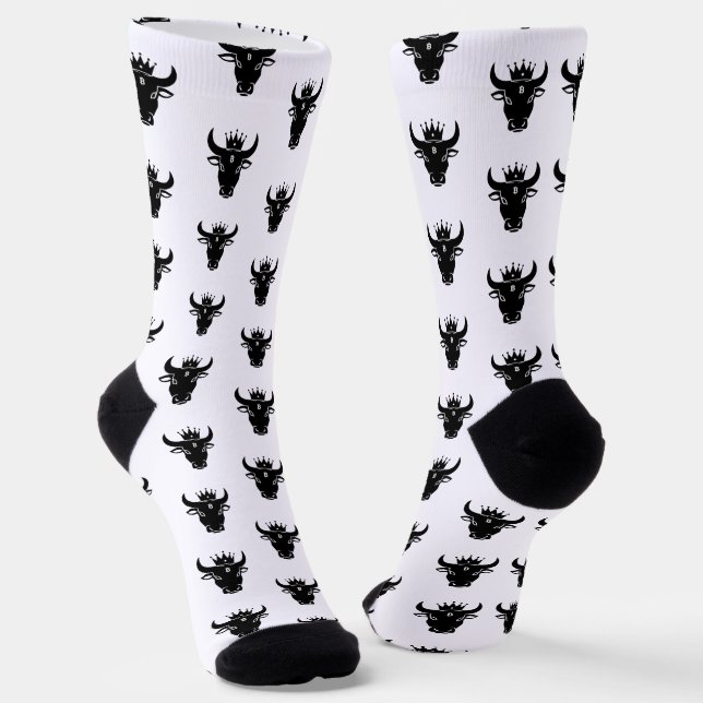 Krypto-Bulle Weiß Socken (Gewinkelt)