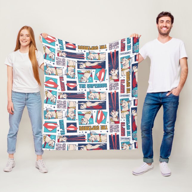 Krypto Comic Panel Muster Fleecedecke (Beispiel)