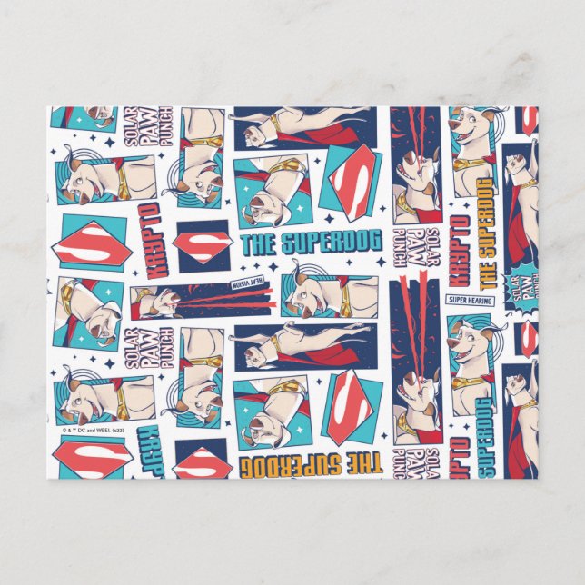 Krypto Comic Panel Muster Postkarte (Vorderseite)