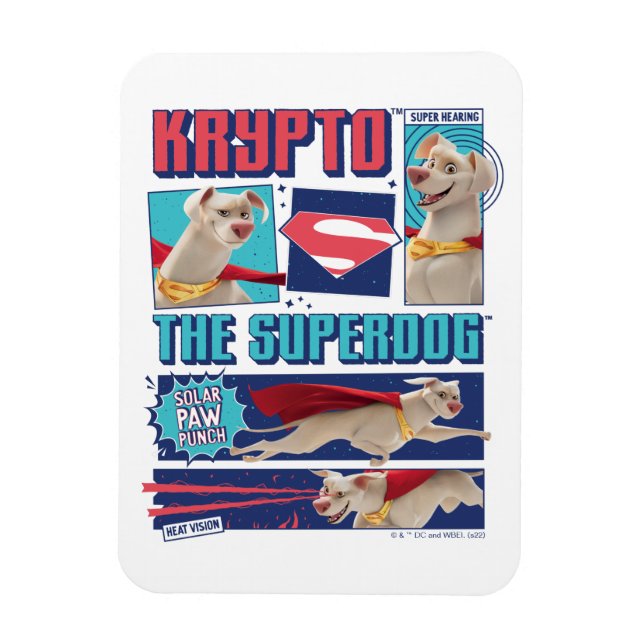 Krypto Die Super-Dog-Comic-Panels Magnet (Vertikal)