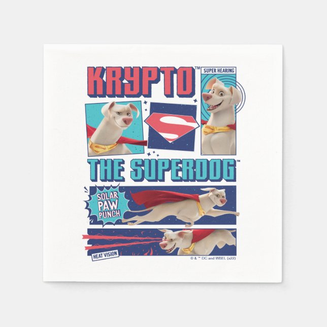 Krypto Die Super-Dog-Comic-Panels Serviette (Vorderseite)