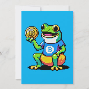 Krypto Frog - Funny Pixel Art Digital Währung Feiertagskarte