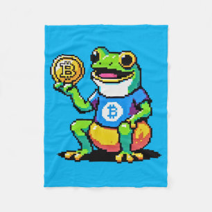 Krypto Frog - Funny Pixel Art Digital Währung Fleecedecke