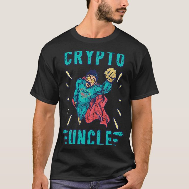 Krypto Onkel Bitcoin-Münzhaufen Kryptowährung Auße T-Shirt (Vorderseite)