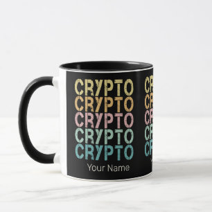 Krypto-Retro-Lettern-Design für Kryptowährung Tasse