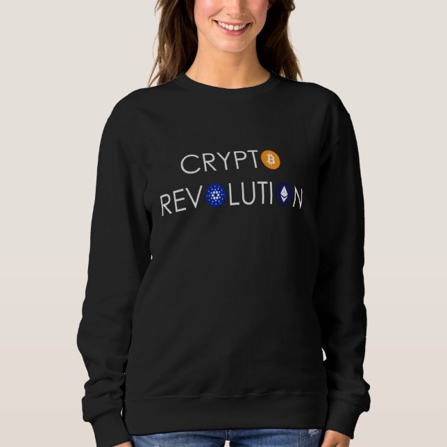 Krypto Revolution Hodl Kryptowährung Btc Eth Ada Sweatshirt (Vorderseite)