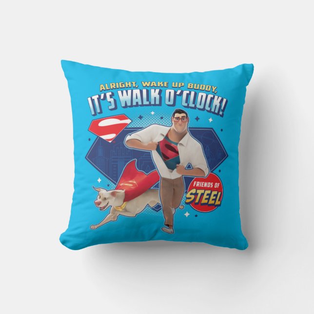 Krypto & Superman - Es ist Walk O'Clock! Kissen (Vorderseite)