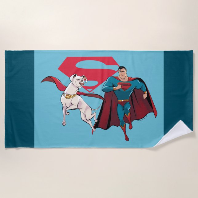 Krypto und Superman Strandtuch (Vorderseite)
