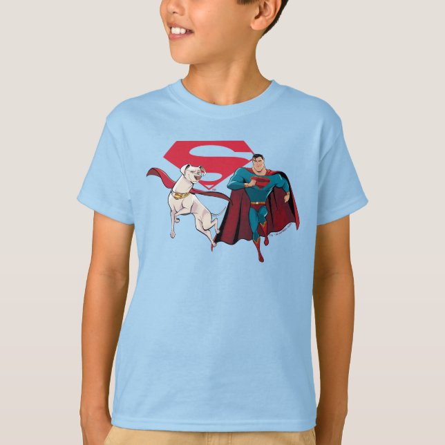 Krypto und Superman T-Shirt (Vorderseite)