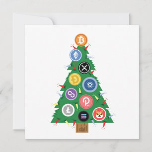 Krypto Weihnachtsbaum Kryptowährung Ornament Karte