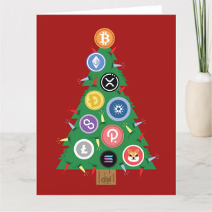 Krypto-Weihnachtsbaum Kryptowährung-Schmuckkarte Karte