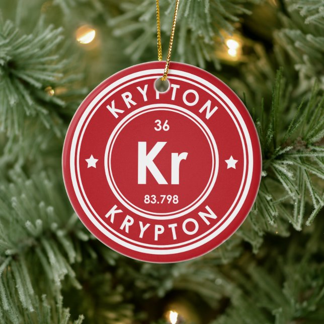 Krypton Element Rote Keramik Ornament (Baum)