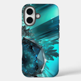 Kryptonite Cavern Abstrakter Crystal Aquamarine Ic iPhone 16 Hülle
