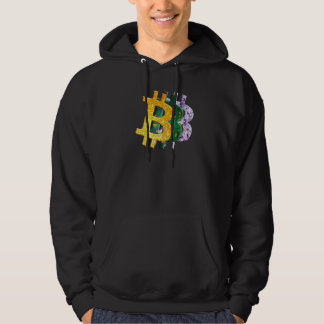 Kryptowährung Gelbgrünes Hartglas Lilac Bi Hoodie