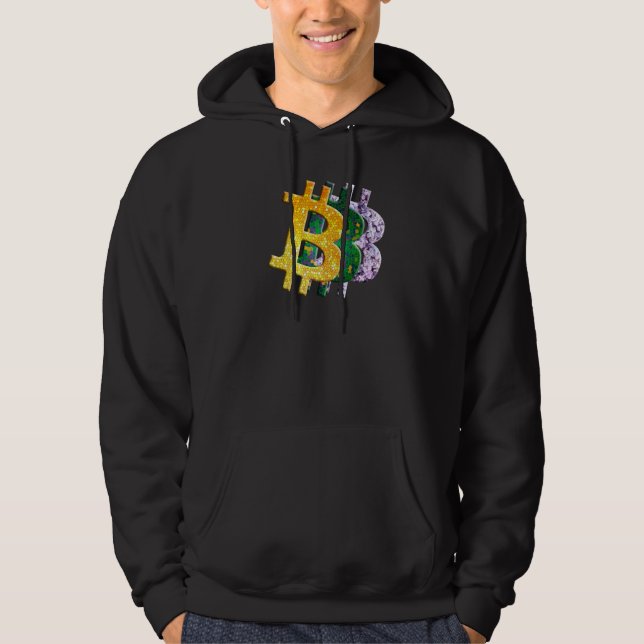 Kryptowährung Gelbgrünes Hartglas Lilac Bi Hoodie (Vorderseite)
