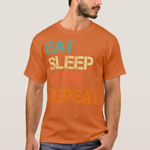 Kryptowährung Krypto Bitcoin Funny Eat Sleep HODL T-Shirt