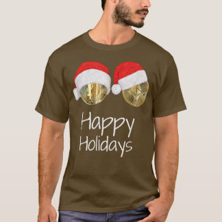 Kryptowährungen Bitcoin Ethereum Weihnachtsmannmüt T-Shirt