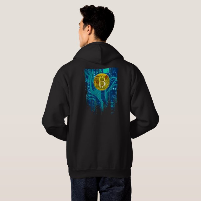 Kryptowährungs-Bitcoin & Chip Hoodie (Schwarz voll)