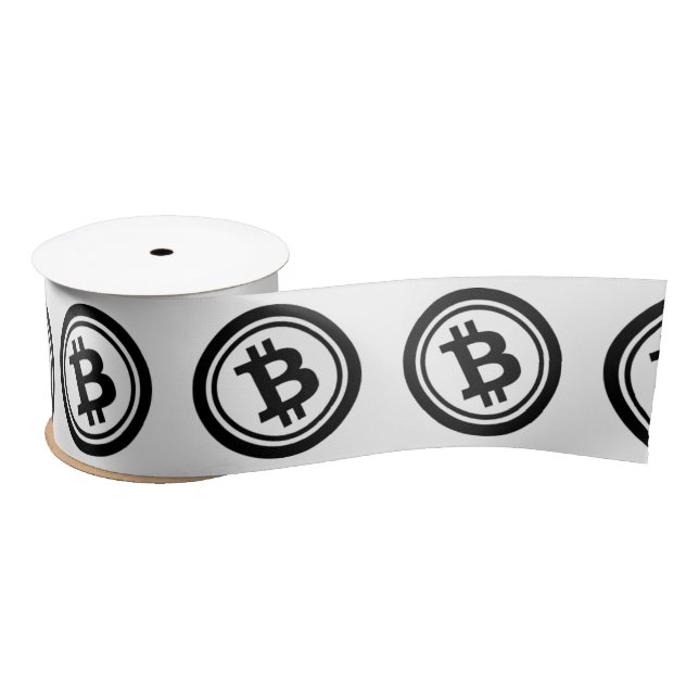 Kryptowährungsmuster mit Bitcoin Satinband (Spule)