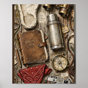 Kryptozoologen-Feldset-Flat-Lay-Poster Poster