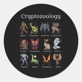 Kryptozoologie Kreaturen Fantasie Mythisch Runder Aufkleber