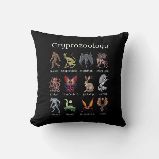 Kryptozoologie Kreaturen Kissen (Vorderseite)