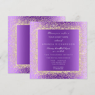 Krystal 1 Champaigne Gold Glitzer Confetti Einladung