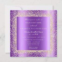 Krystal Champaigne Gold Glitzer Confetti Lila Einladung