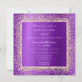 Krystal Champaigne Gold Glitzer Confetti Violet A Einladung