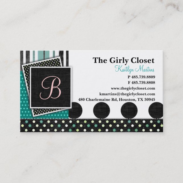 Krystal Chic Aquamarin Business Cards Visitenkarte (Vorderseite)